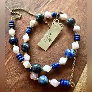Barse Sodalite and Kunzite Blue Lavender  Long Necklace